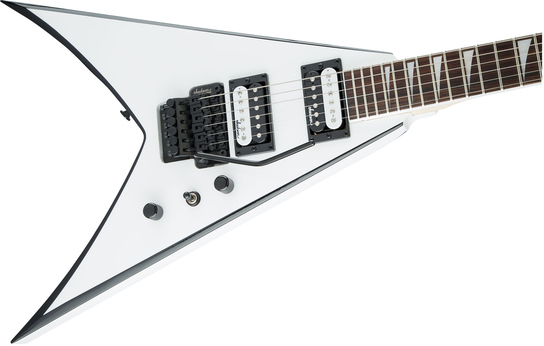 Jackson King V Js32 2h Fr Ama - White Black Bevels - E-Gitarre aus Metall - Variation 2