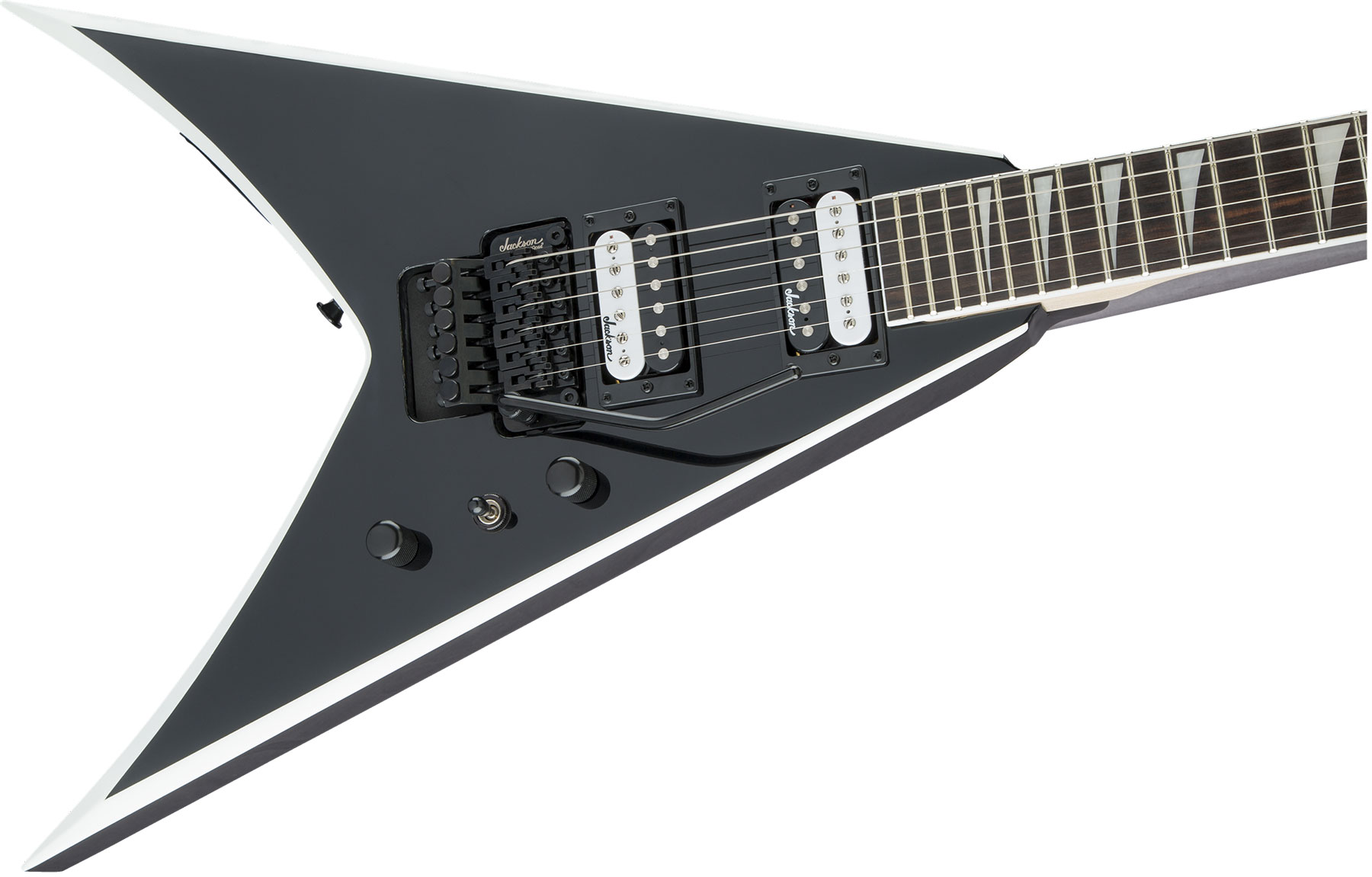 Jackson King V Js32 2h Fr Ama - Black White Bevels - E-Gitarre aus Metall - Variation 2