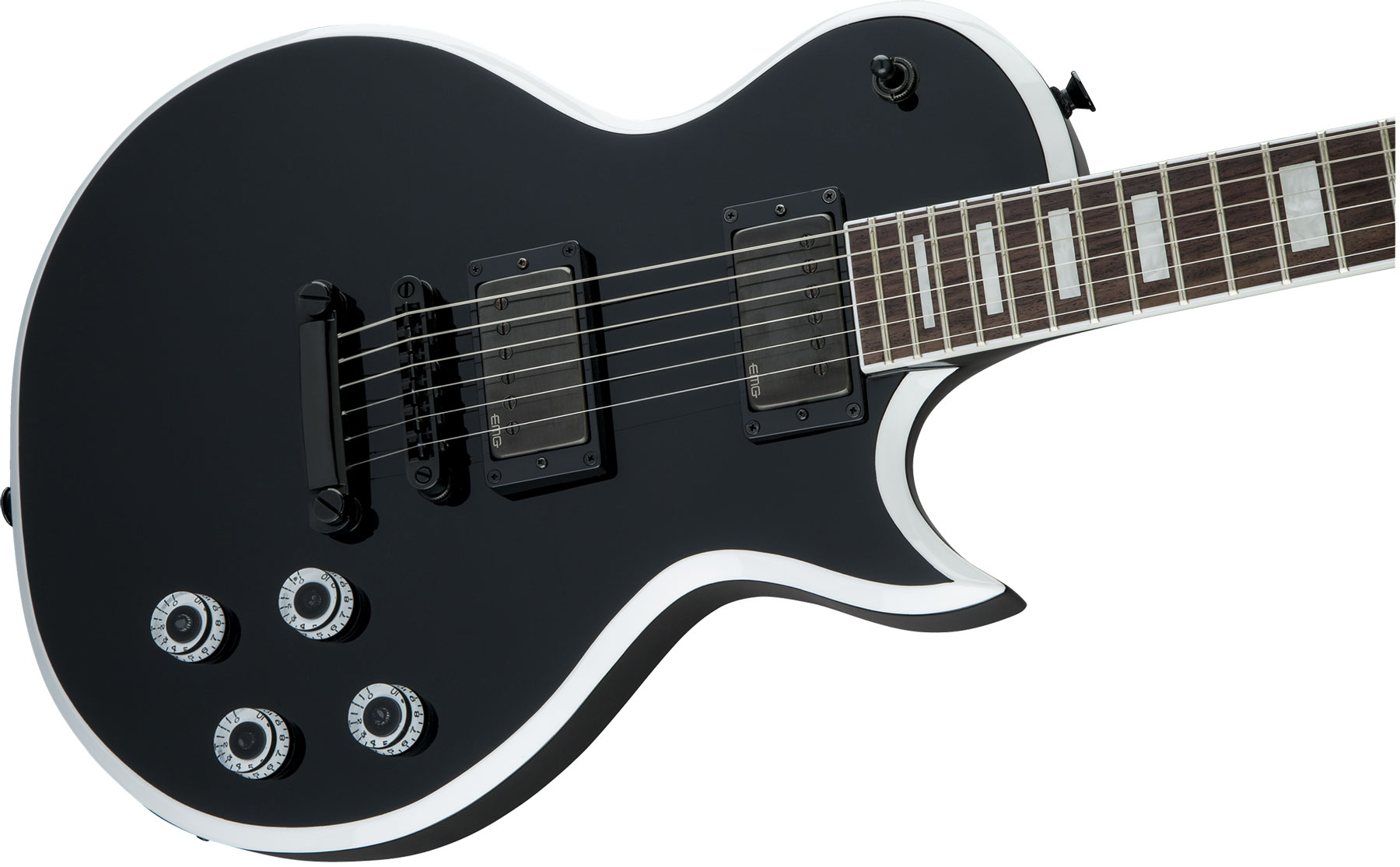 Jackson Marty Friedman Mf1 X-series Signature 2h Emg Ht Lau - Black With White Bevels - Single-Cut-E-Gitarre - Variation 2