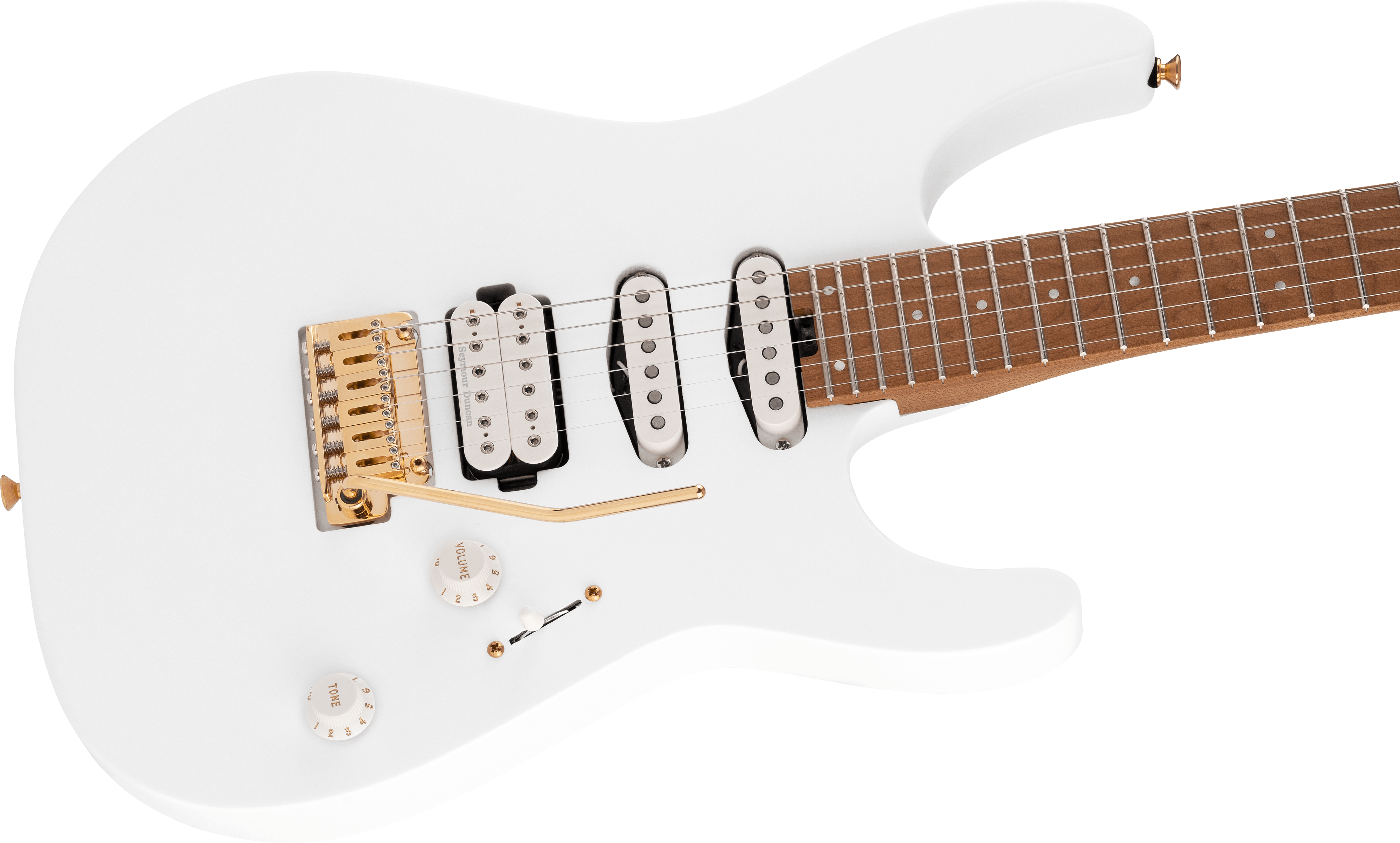 Charvel Dinky Dk24 Hss 2pt Cm Pro-mod Seymour Duncan Trem Mn - Snow White - E-Gitarre in Str-Form - Variation 2