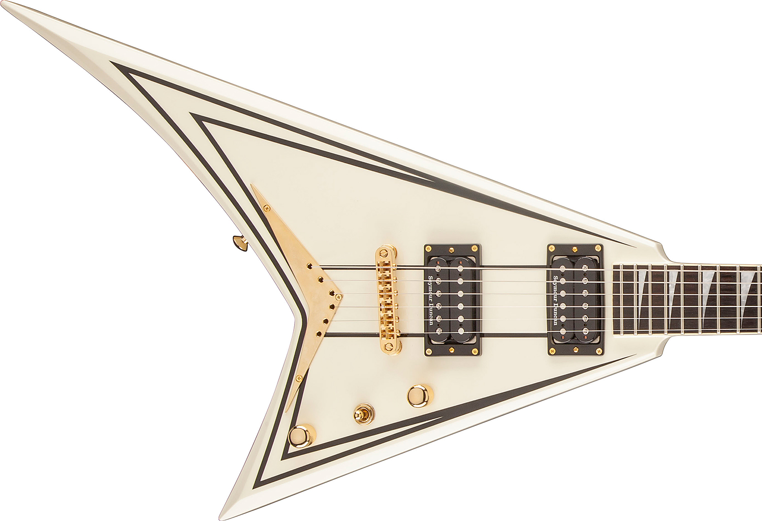 Jackson Rhoads Rrt-3 Pro 2h Seymour Duncan Ht Eb - Ivory With Black Pinstripes - E-Gitarre aus Metall - Variation 2