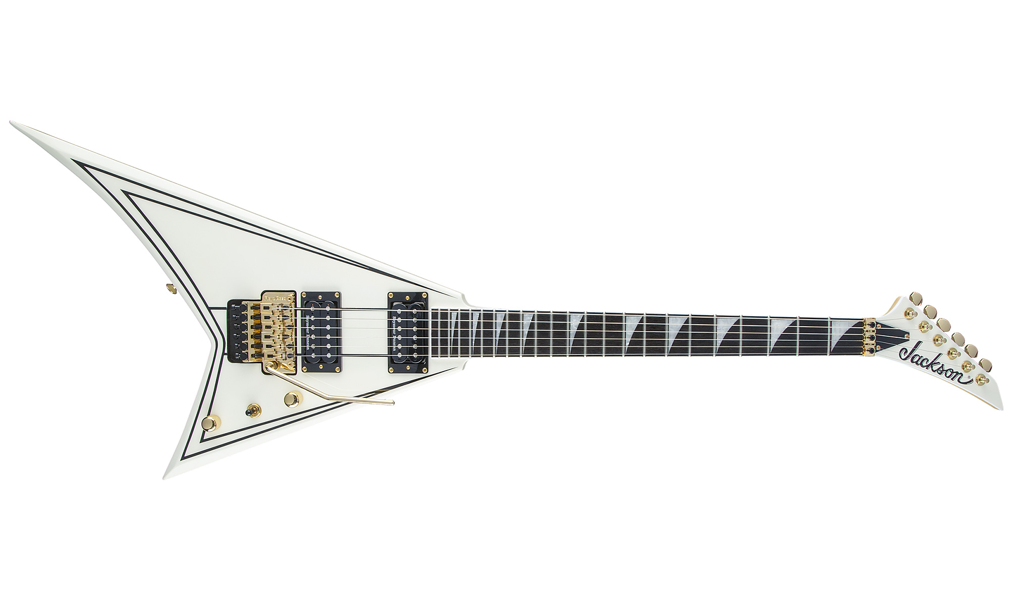 Jackson Rhoads Rr3 Pro 2h Seymour Duncan Fr Eb - Ivory With Black Pinstripes - E-Gitarre aus Metall - Variation 1