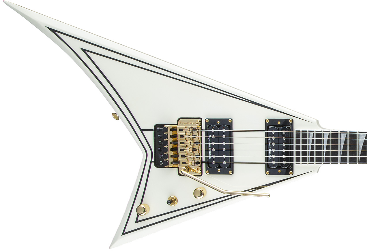 Jackson Rhoads Rr3 Pro 2h Seymour Duncan Fr Eb - Ivory With Black Pinstripes - E-Gitarre aus Metall - Variation 2