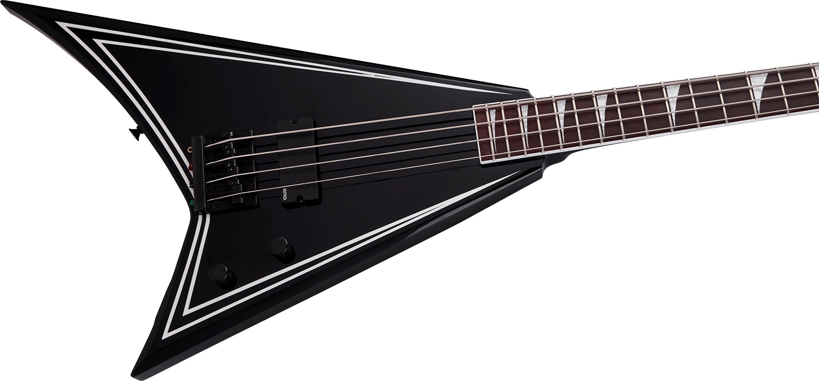 Jackson Rhoads Rrb Iv X-series Bass Active Emg Ama - Black With White Pinstripe - Solidbody E-bass - Variation 2