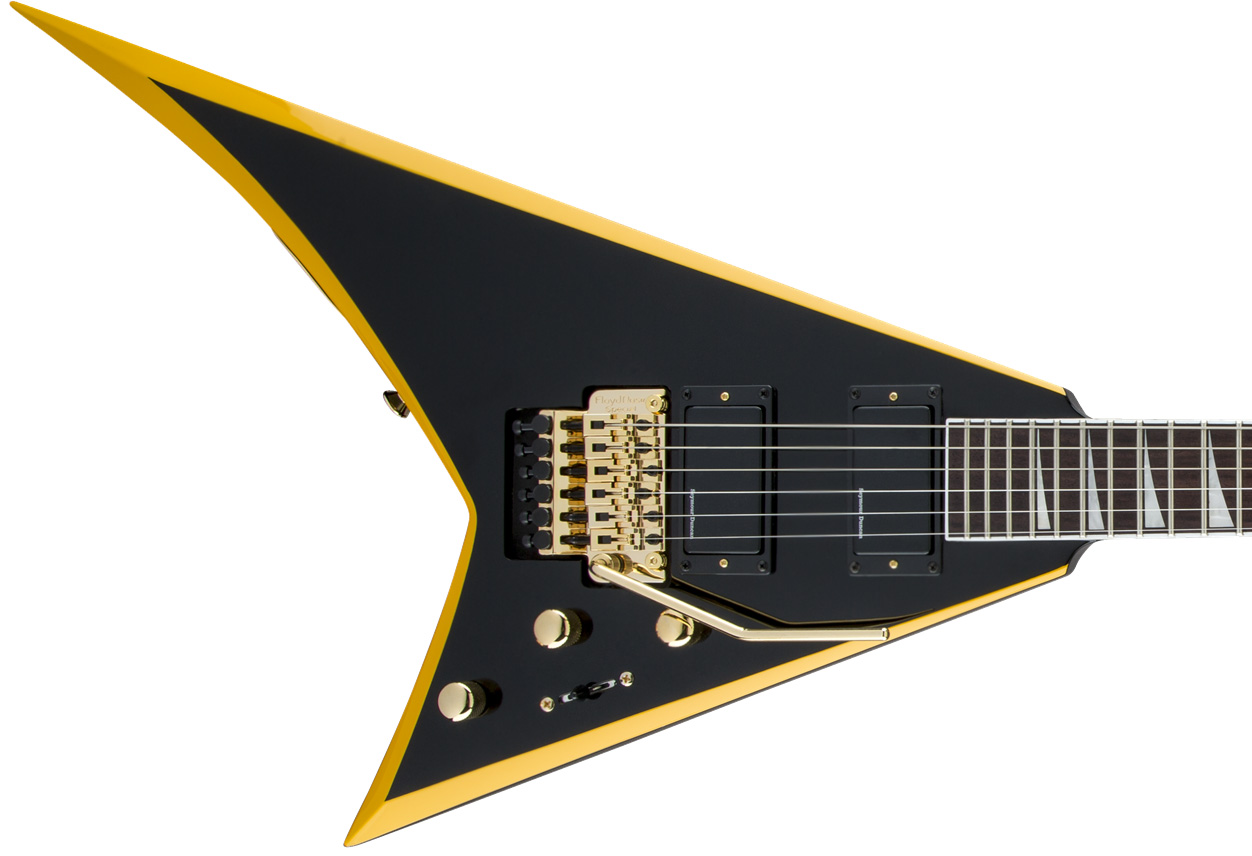 Jackson Rhoads Rrx24 2h Seymour Duncan Fr Lau - Black With Yellow Bevels - E-Gitarre aus Metall - Variation 2