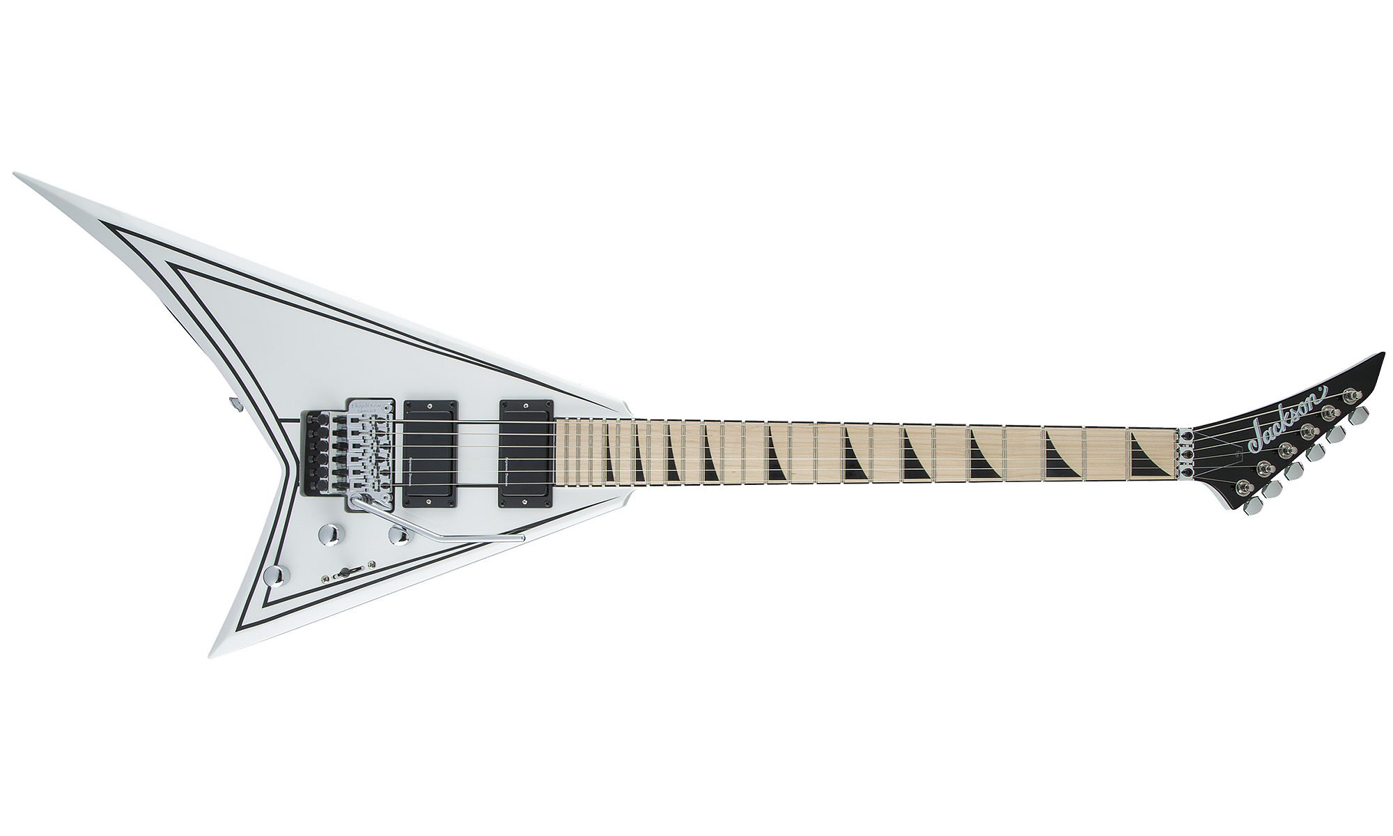 Jackson Rhoads Rrx24m 2h Seymour Duncan Fr Mn - White With Black Pinstripes - E-Gitarre aus Metall - Variation 1