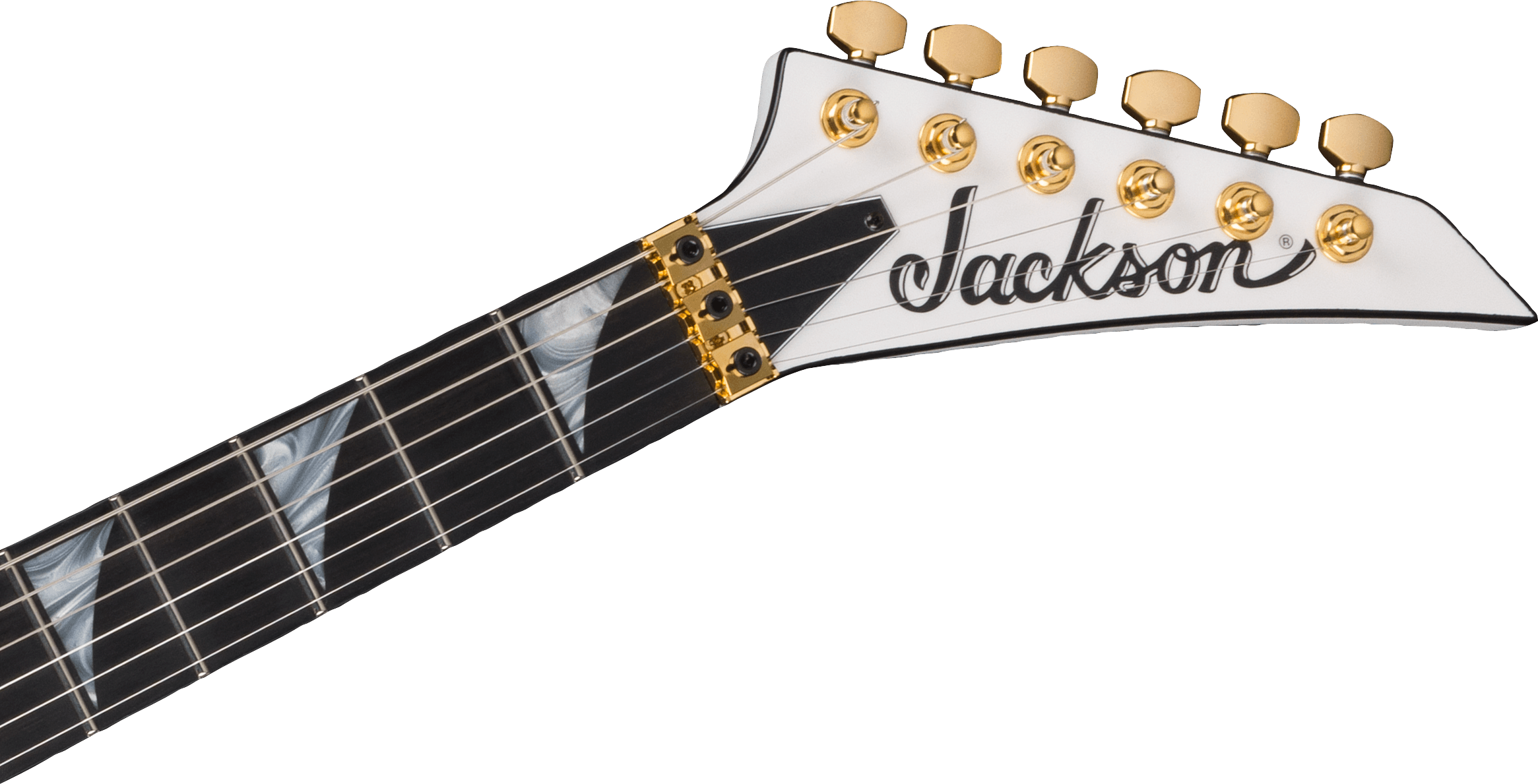 Jackson Rr24mg Mj Series Jap Fr Hh Eb - White With Black Pinstripes - E-Gitarre aus Metall - Variation 4