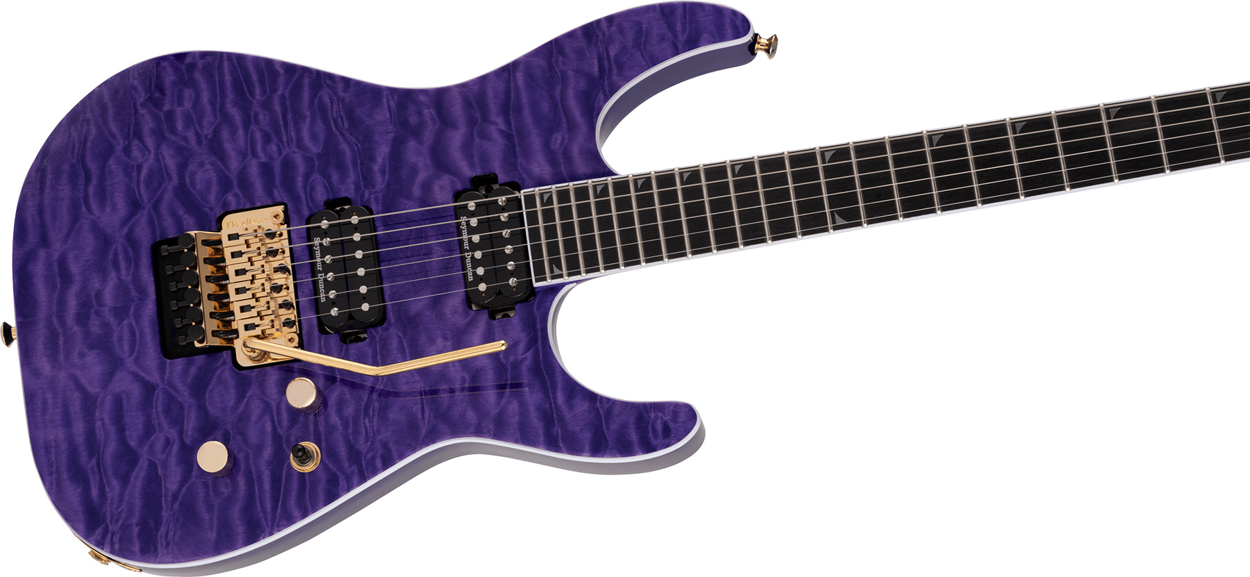 Jackson Soloist Sl2q Mah Pro 2h Seymour Duncan Fr Eb - Transparent Purple - E-Gitarre in Str-Form - Variation 2