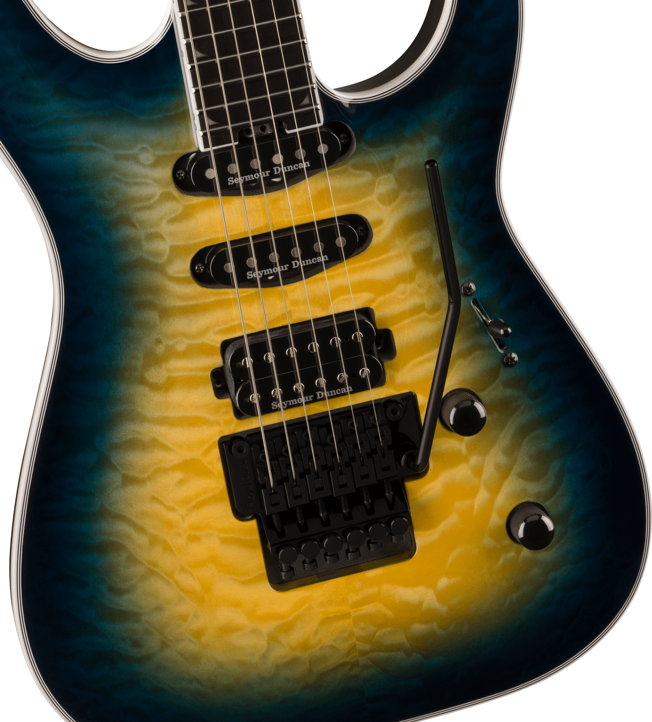 Jackson Soloist Sla3q Pro Plus Hss Seymour Duncan Fr Eb - Amber Blue Burst - E-Gitarre in Str-Form - Variation 2