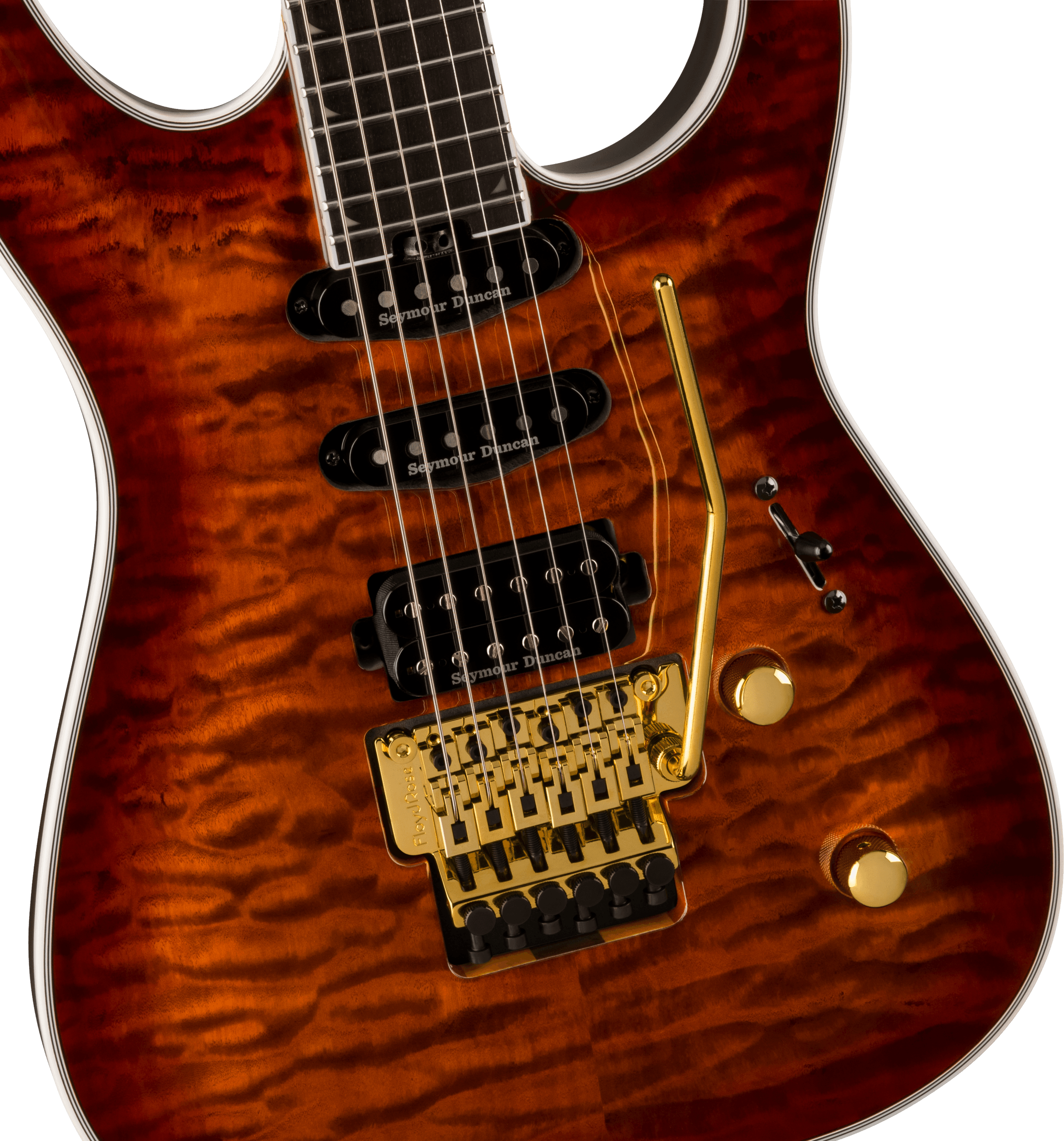 Jackson Soloist Sla3q Pro Plus Hss Seymour Duncan Fr Eb - Amber Tiger Eye - E-Gitarre in Str-Form - Variation 2