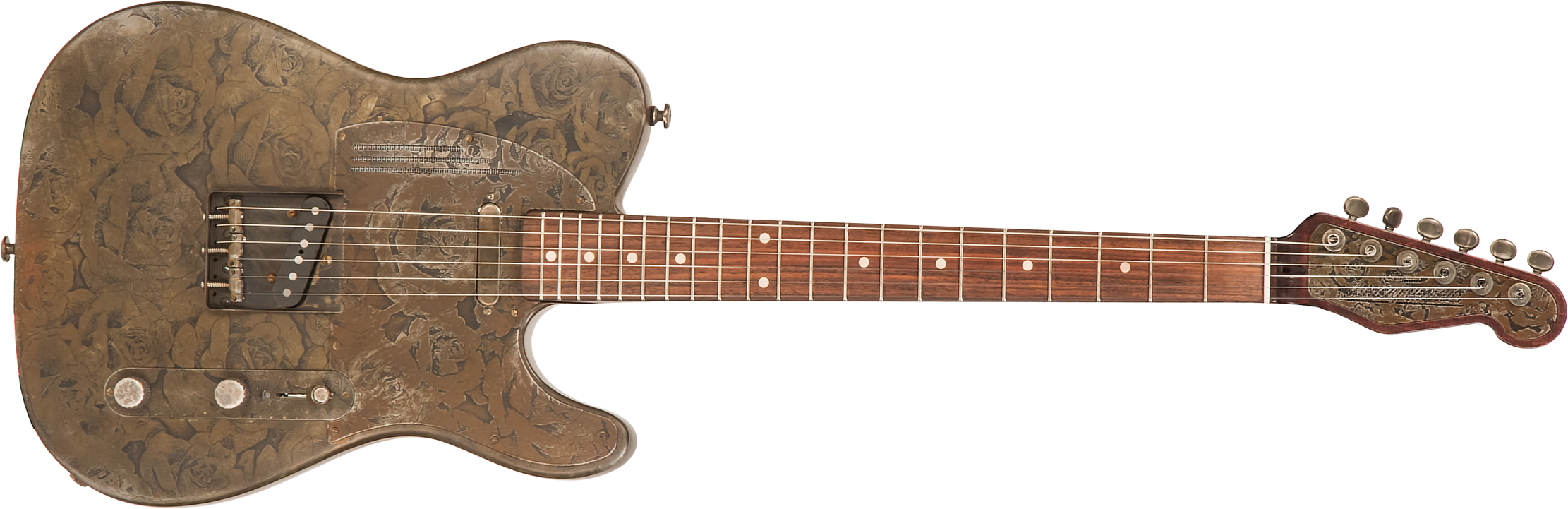James Trussart Steelcaster Perf.back 2s Ht Rw #21000 - Rusty Roses - Semi-Hollow E-Gitarre - Main picture