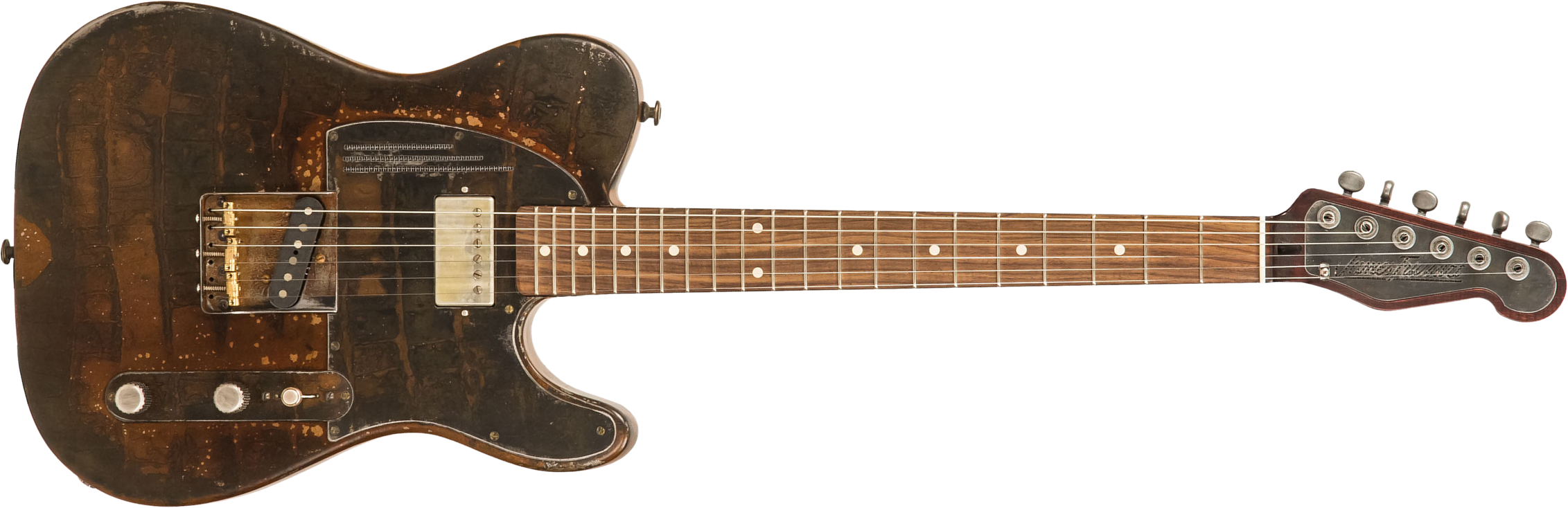 James Trussart Steelcaster Plain Back Sh Pf #20034 - Rust O Matic Gator - Semi-Hollow E-Gitarre - Main picture