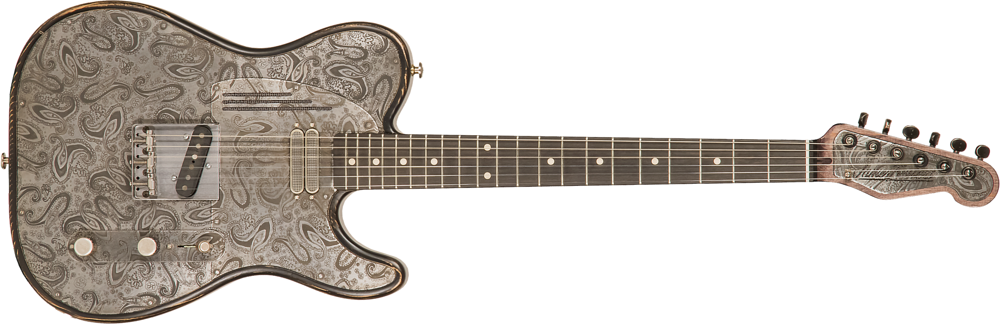 James Trussart Steeltopcaster Sh Ht Eb #21135 - Antique Silver Paisley - E-Gitarre in Teleform - Main picture