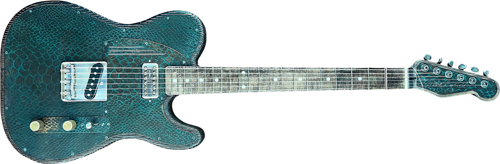 James Trussart Steeltopcaster Sh Ht Mn #12204 - Rusty Engraved Snake Skin - E-Gitarre in Teleform - Main picture