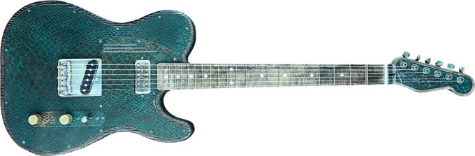 James trussart Steeltopcaster #12204 - Rusty engraved snake skin