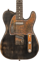 E-gitarre in teleform James trussart SteelGuardCaster with Glaser B Bender #21062 - Rust o matic pinstriped black nitro