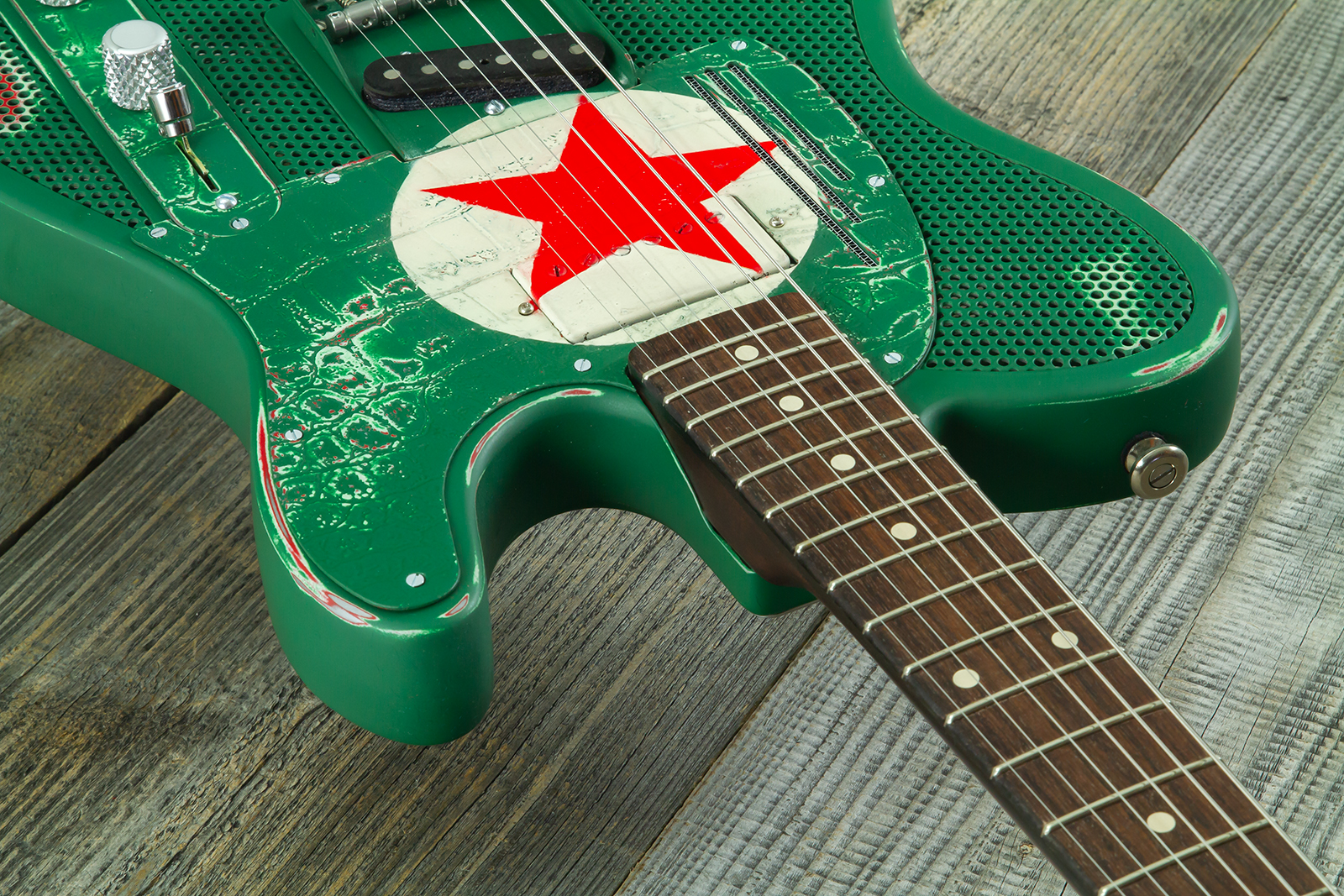 James Trussart Steelcaster Sh Ht Rw #26052 - Red Star Holey Gator Pickguard - Semi-Hollow E-Gitarre - Variation 5