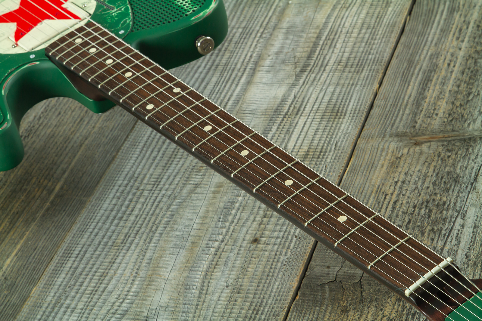 James Trussart Steelcaster Sh Ht Rw #26052 - Red Star Holey Gator Pickguard - Semi-Hollow E-Gitarre - Variation 6