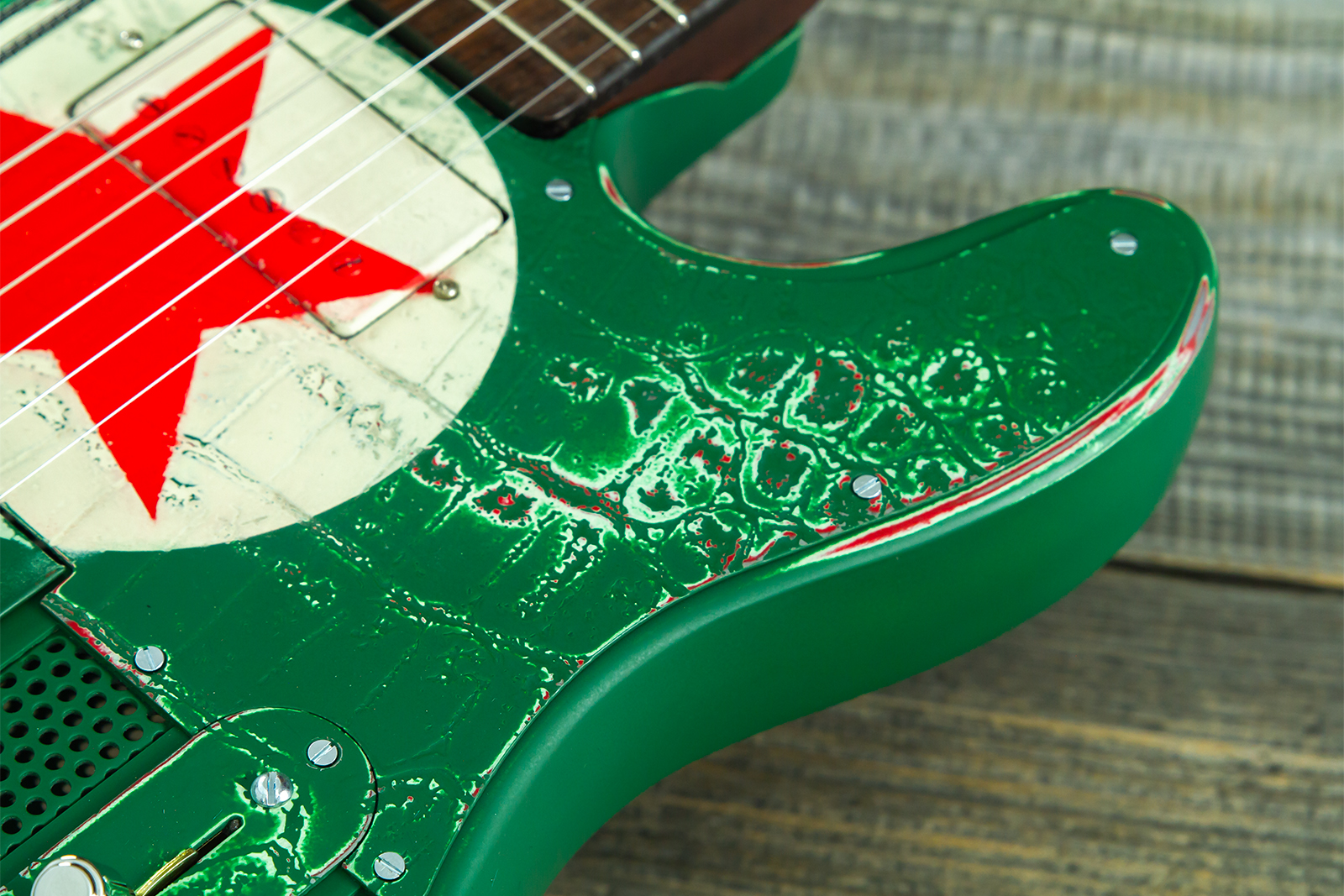 James Trussart Steelcaster Sh Ht Rw #26052 - Red Star Holey Gator Pickguard - Semi-Hollow E-Gitarre - Variation 8