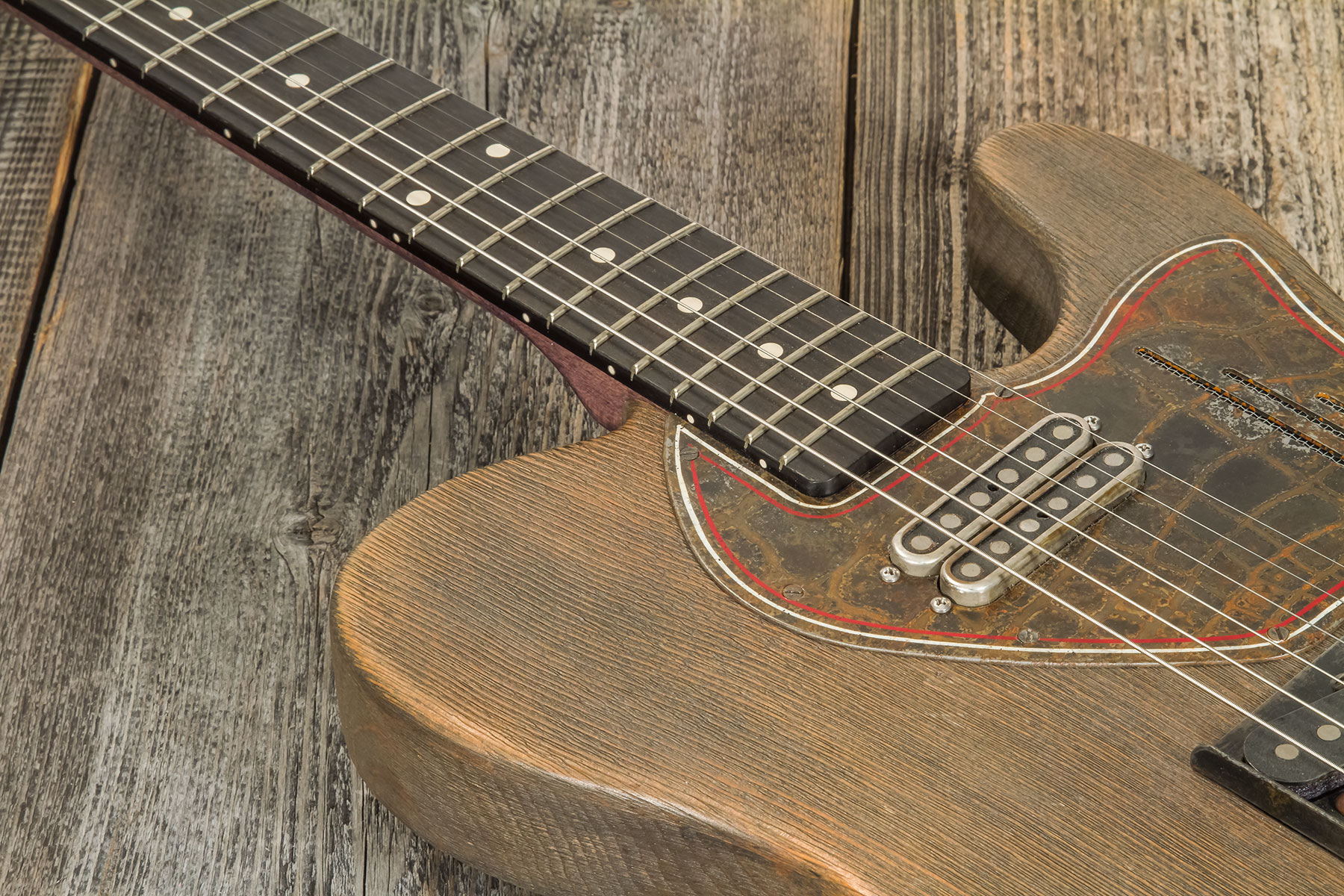 James Trussart Steelguard Caster Sugar Pine Sh Eb #18035 - Rust O Matic Gator Grey Driftwood - E-Gitarre in Teleform - Variation 3