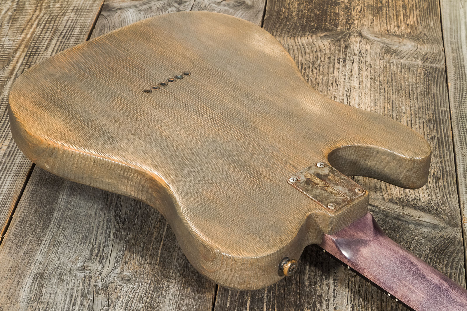 James Trussart Steelguard Caster Sugar Pine Sh Eb #18035 - Rust O Matic Gator Grey Driftwood - E-Gitarre in Teleform - Variation 5