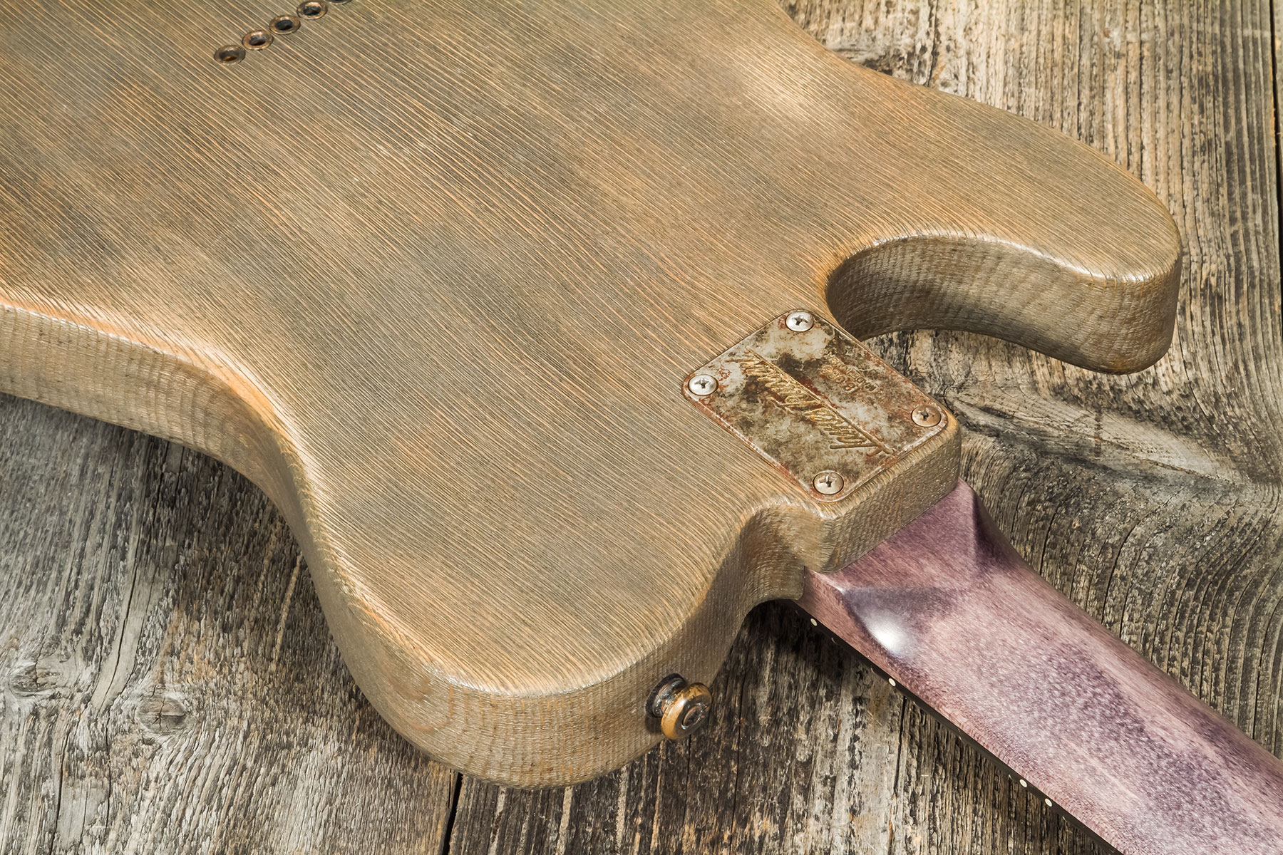 James Trussart Steelguard Caster Sugar Pine Sh Eb #18035 - Rust O Matic Gator Grey Driftwood - E-Gitarre in Teleform - Variation 6