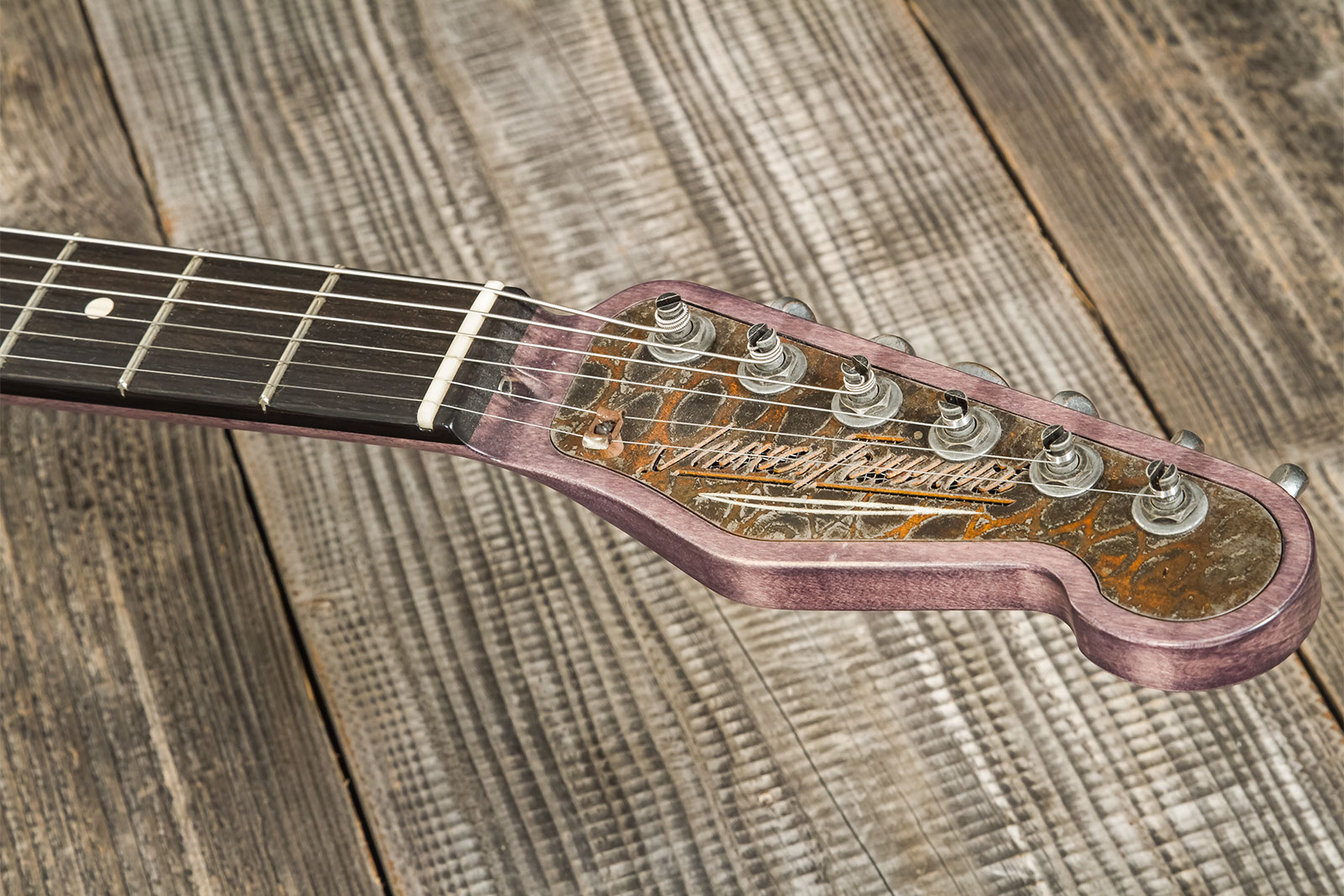 James Trussart Steelguard Caster Sugar Pine Sh Eb #18035 - Rust O Matic Gator Grey Driftwood - E-Gitarre in Teleform - Variation 7