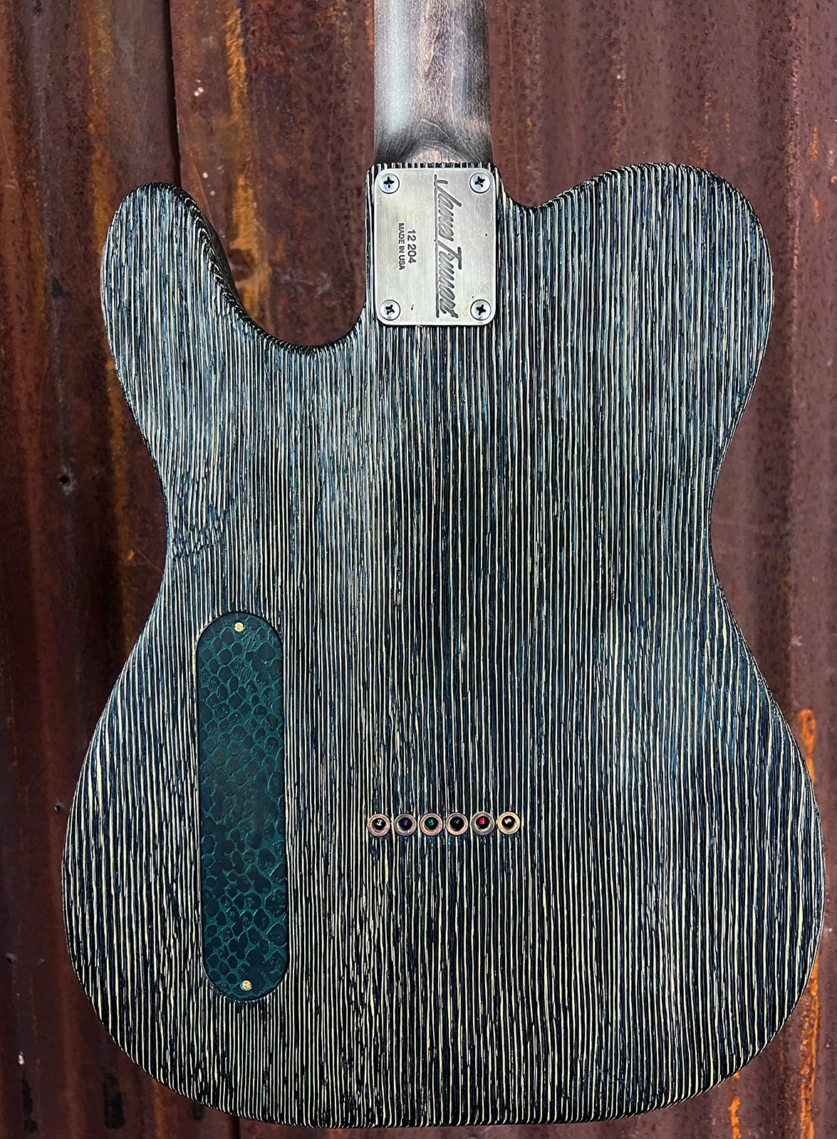 James Trussart Steeltopcaster Sh Ht Mn #12204 - Rusty Engraved Snake Skin - E-Gitarre in Teleform - Variation 4