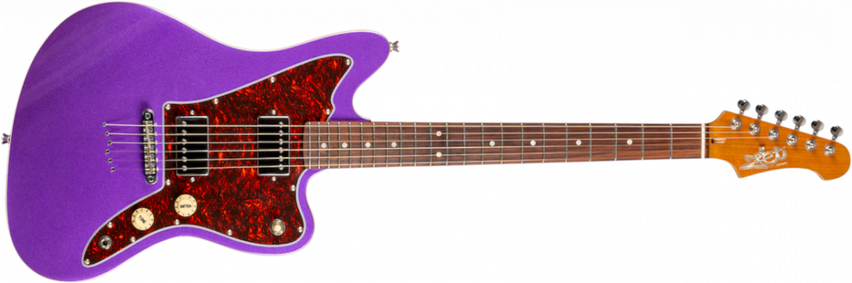 Jet Guitars Jj350 Bk 2h Ht Mn - Purple - Retro-Rock-E-Gitarre - Main picture