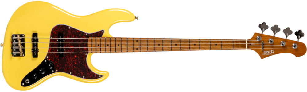 Jet Guitars Jjb300 Vyw Rw - Vintage Yellow - Solidbody E-bass - Main picture