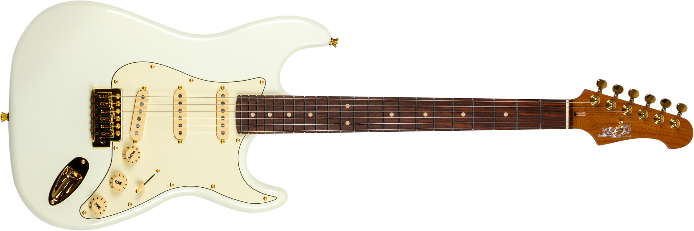 Jet Guitars Js-380 Ow G 3s Trem Rw - Olympic White - E-Gitarre in Str-Form - Main picture