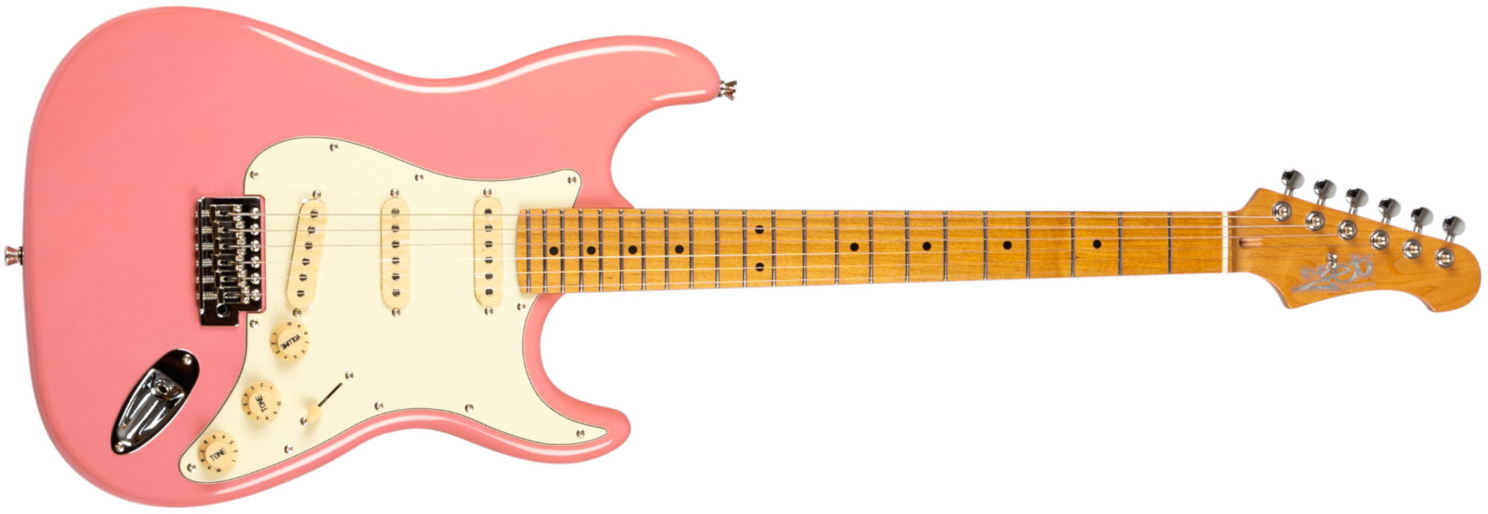 Jet Guitars Js300 Bgd 3s Trem Mn - Burgundy Pink - E-Gitarre in Str-Form - Main picture