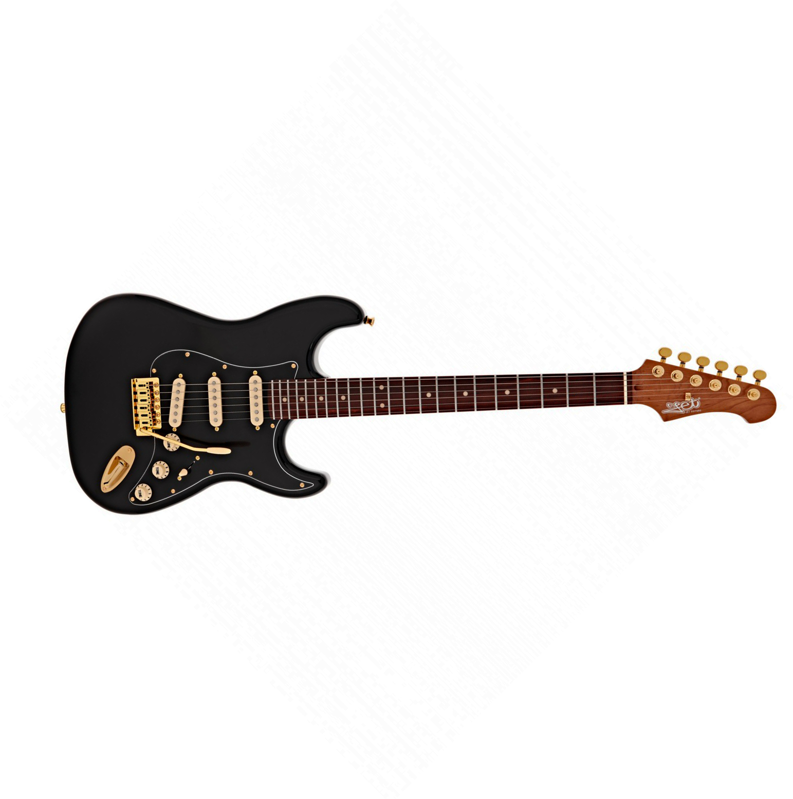 Jet Guitars Js380 Bk G 3s Trem Rw - Black - E-Gitarre in Str-Form - Main picture