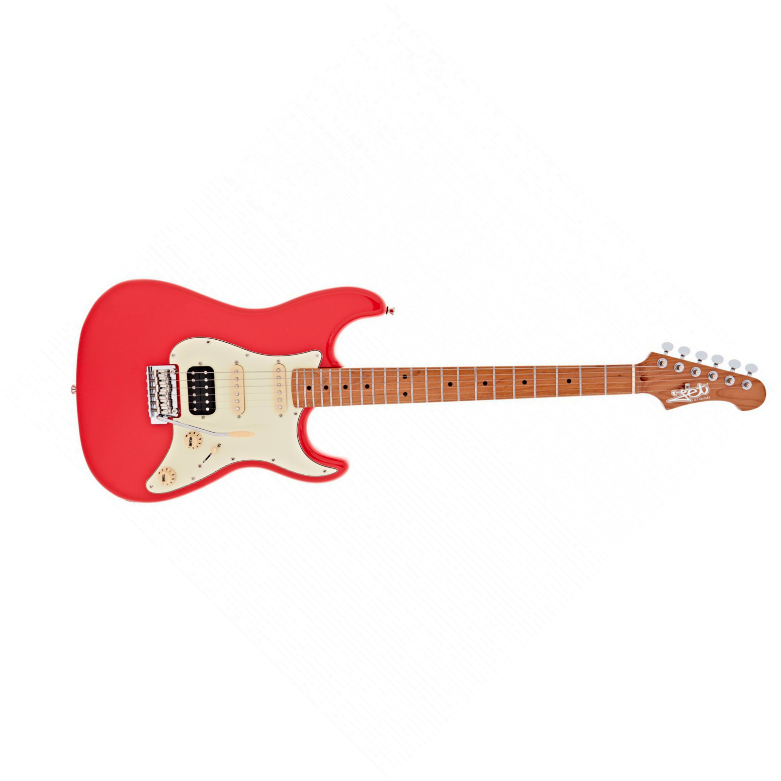 Jet Guitars Js400 Crd Hss Trem Mn - Coral Red - E-Gitarre in Str-Form - Main picture