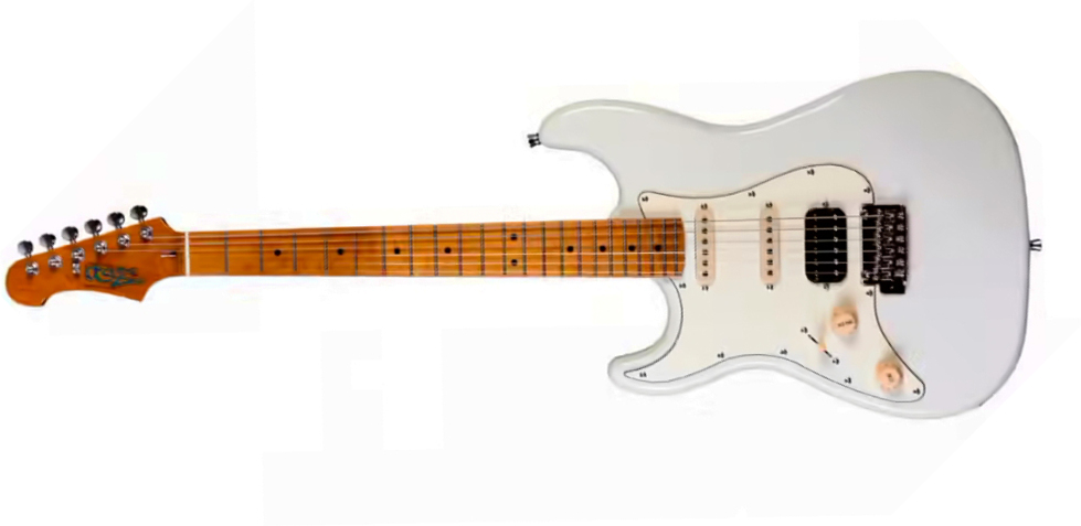 Jet Guitars Js400 Ow Lh Gaucher Hss Trem Mn - White - E-Gitarre in Str-Form - Main picture