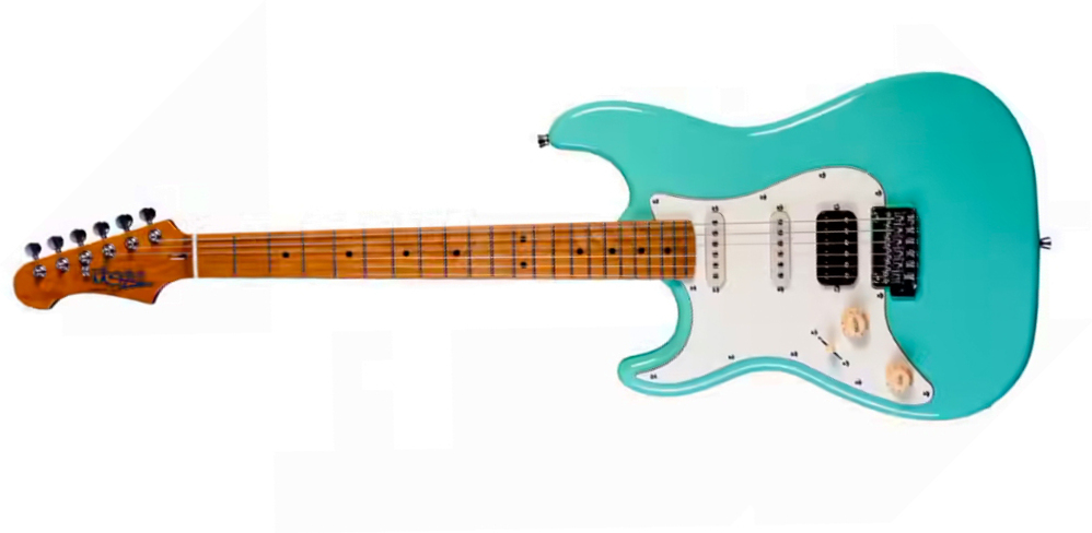 Jet Guitars Js400 Sg Lh Gaucher Hss Trem Mn - Sea Foam Green - E-Gitarre in Str-Form - Main picture