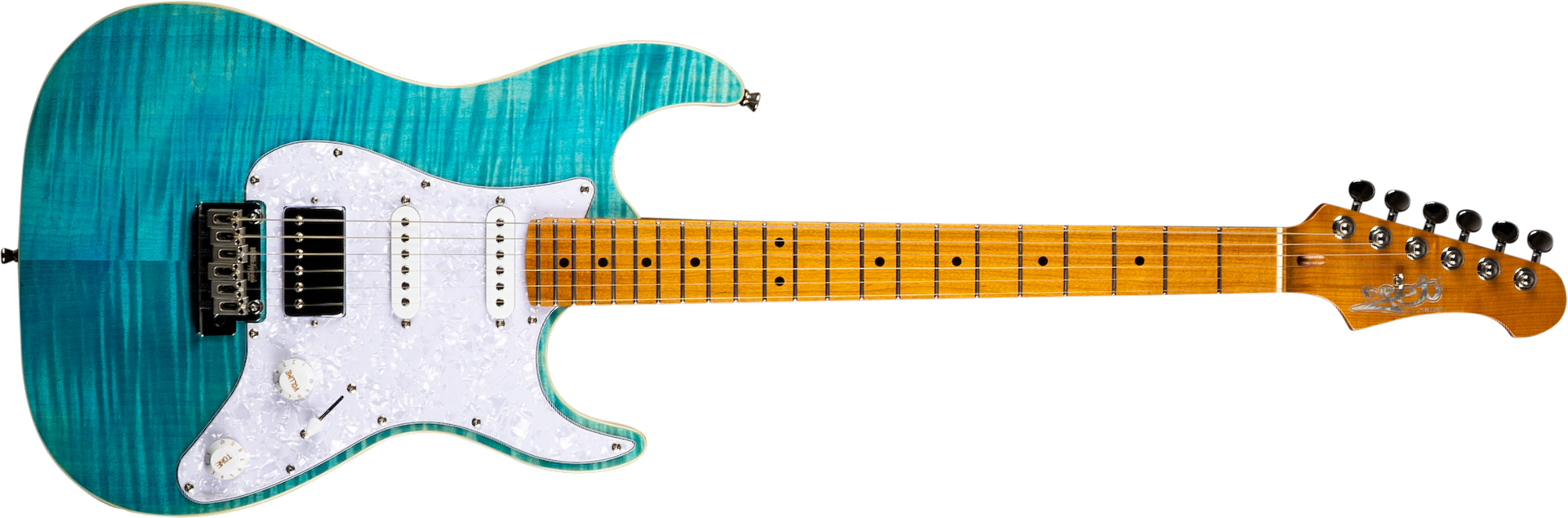 Jet Guitars Js450 Obl Hss Trem Mn - Ocean Blue - E-Gitarre in Str-Form - Main picture