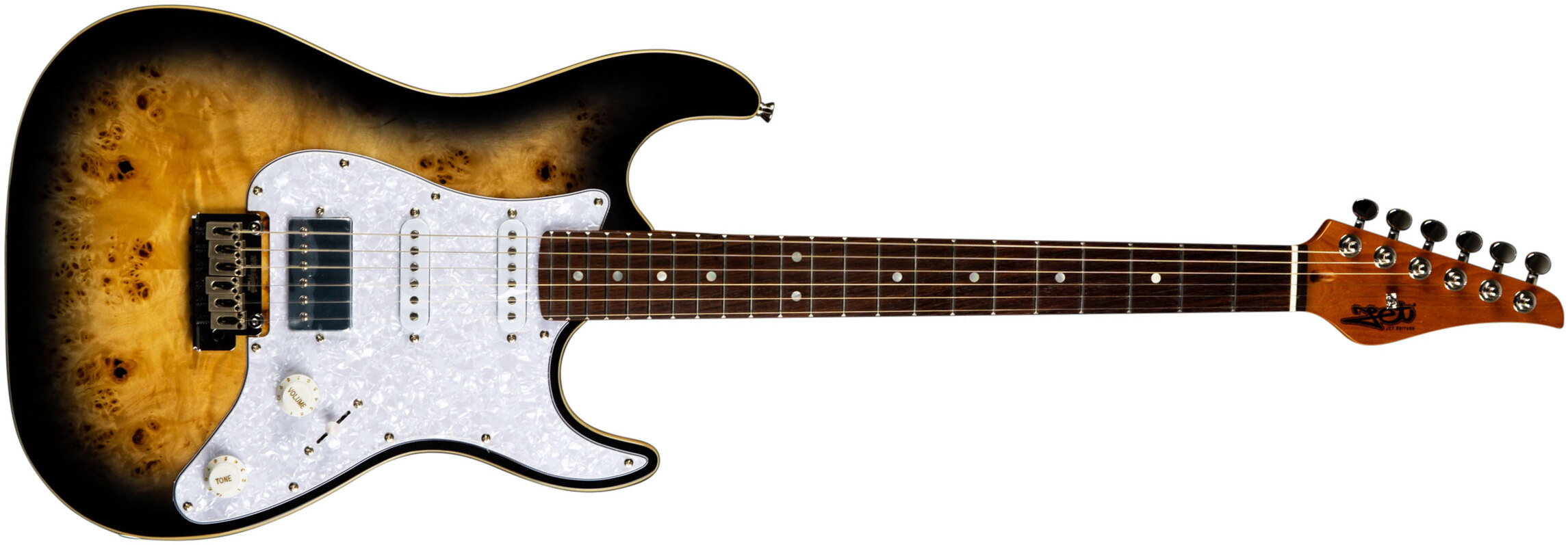 Jet Guitars Js450 Qtbr Hss Trem Rw - Transparent Brown - E-Gitarre in Str-Form - Main picture