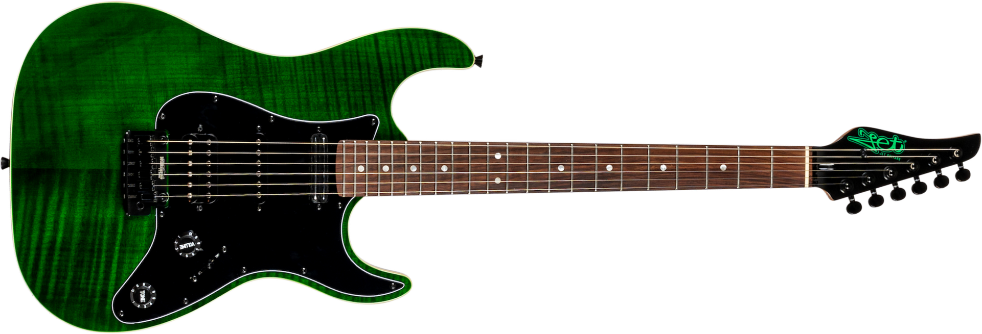 Jet Guitars Js450 Tgr Hss Trem Rw - Transparent Green - E-Gitarre in Str-Form - Main picture