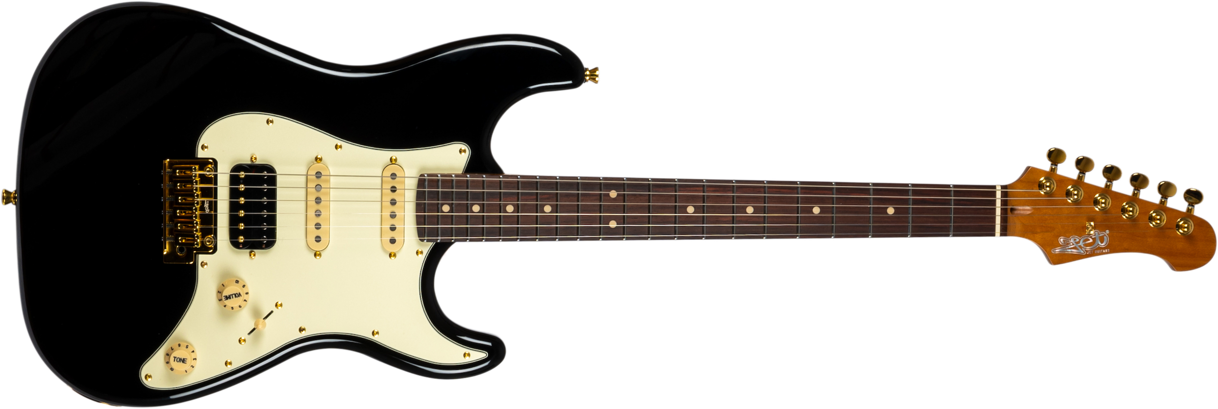 Jet Guitars Js480 Bk G Trem Hss Rw - Black - E-Gitarre in Str-Form - Main picture