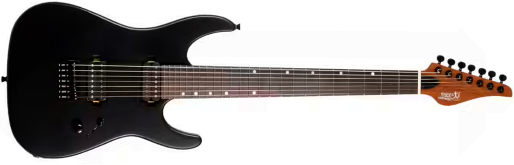 Jet Guitars Js507 Stygian 7c Baritone 2h Ht Rw - Satin Black - Bariton E-Gitarre - Main picture