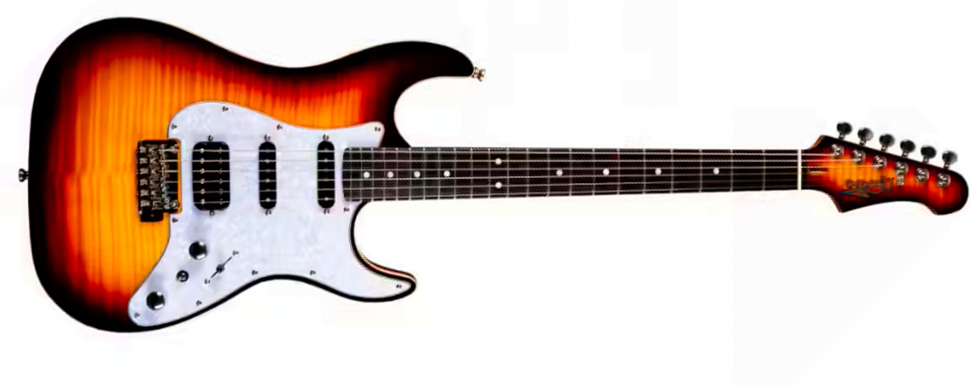 Jet Guitars Js600 Bs Trem Hss Eb - Sunburst - E-Gitarre in Str-Form - Main picture