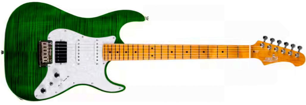 Jet Guitars Js600 Tgr Trem Hss Mn - Transparent Green - E-Gitarre in Str-Form - Main picture