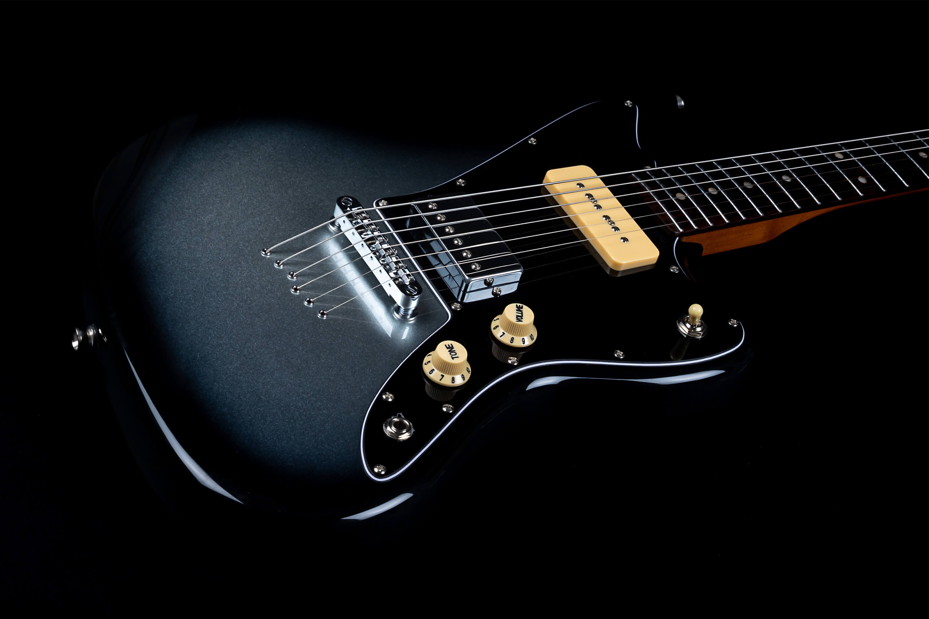 Jet Guitars Jj 350 Baritone Ht H P-90 Rw - Moonburst Lunar Eclipse - Bariton E-Gitarre - Variation 2
