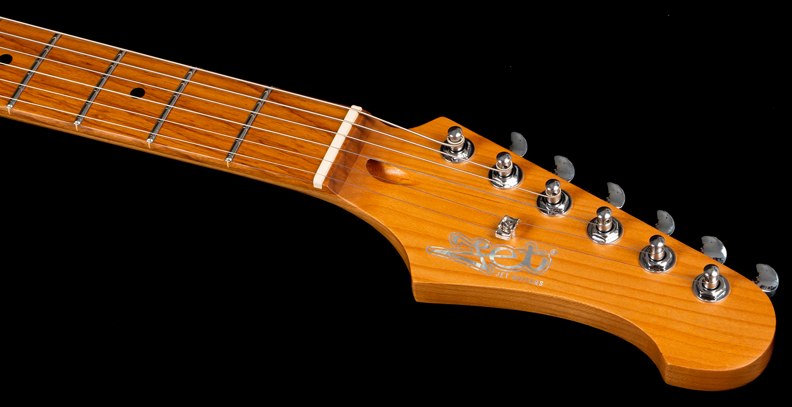 Jet Guitars Jj300 P90 Bk 2s Ht Mn - Black - Retro-Rock-E-Gitarre - Variation 4