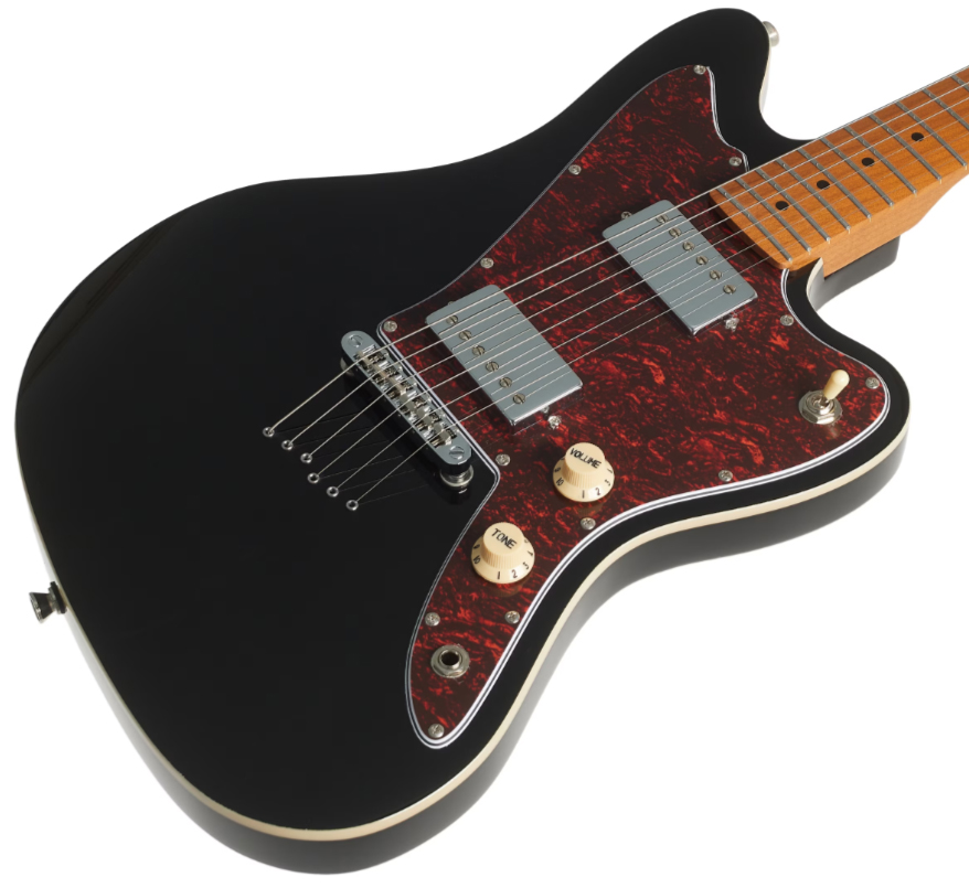 Jet Guitars Jj350 Bk 2h Ht Mn - Black - Retro-Rock-E-Gitarre - Variation 2