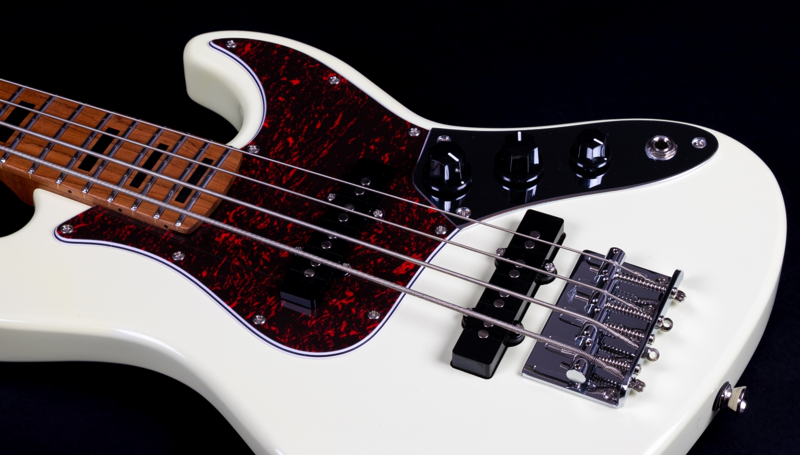 Jet Guitars Jjb300 Travel Ow Shsc Mn - Olympic White - E-Reisebass - Variation 3