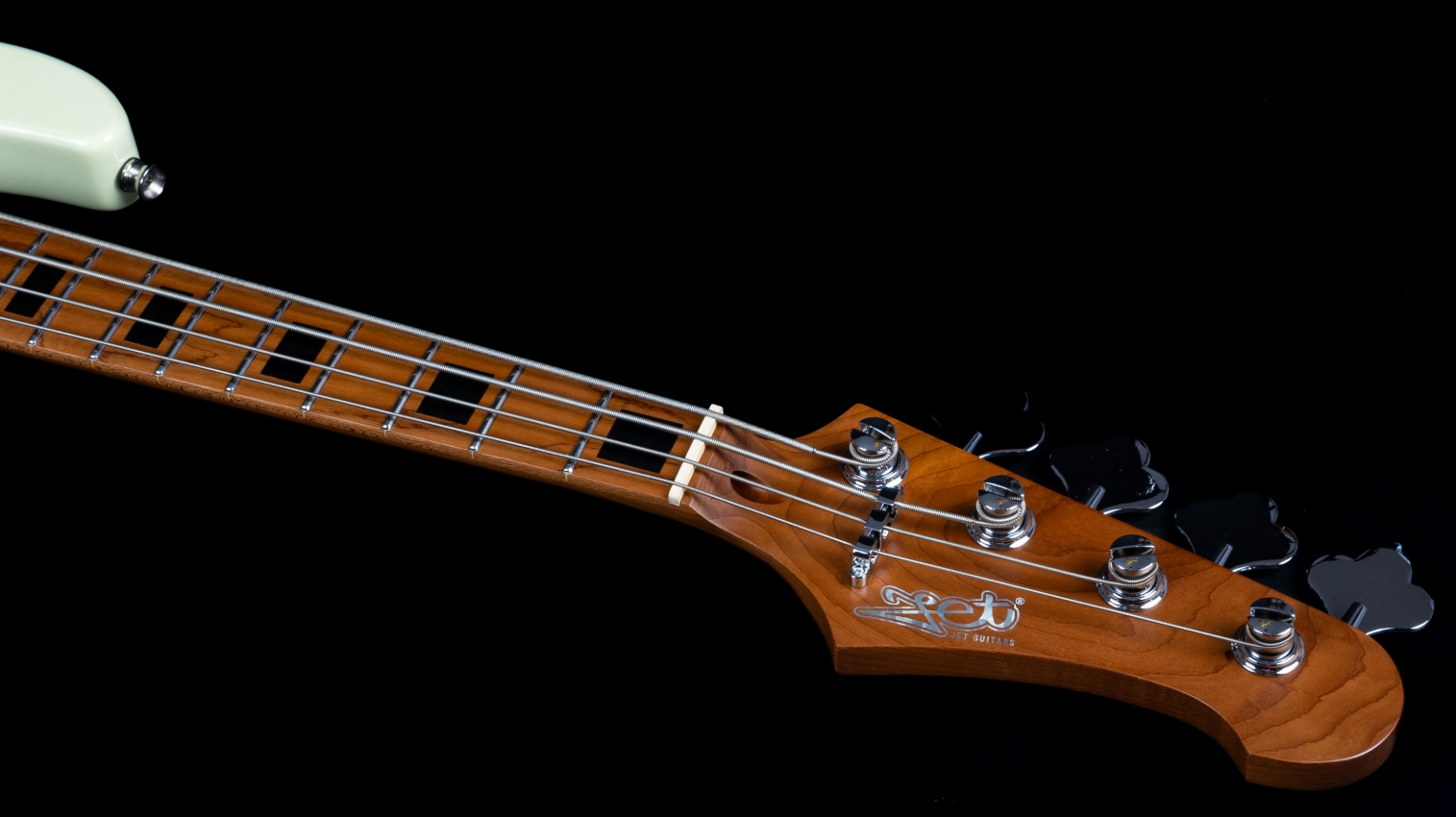 Jet Guitars Jjb300 Travel Ow Shsc Mn - Olympic White - E-Reisebass - Variation 4