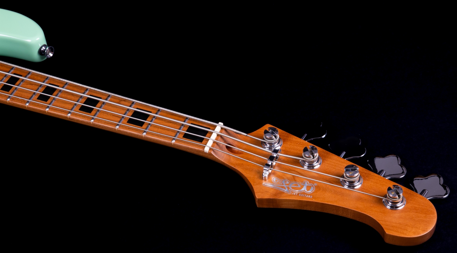Jet Guitars Jjb300 Travel Sfg Shsc Mn - Sea Foam Green - E-Reisebass - Variation 4