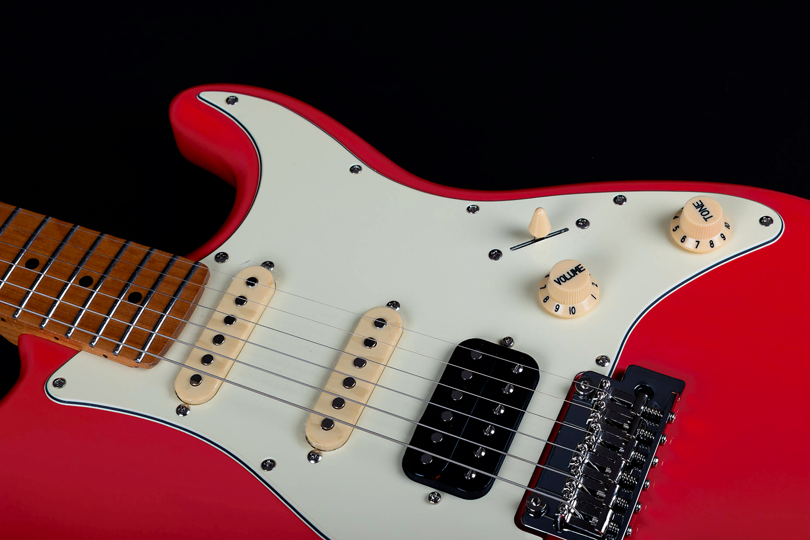 Jet Guitars Js400 Crd Hss Trem Mn - Coral Red - E-Gitarre in Str-Form - Variation 3